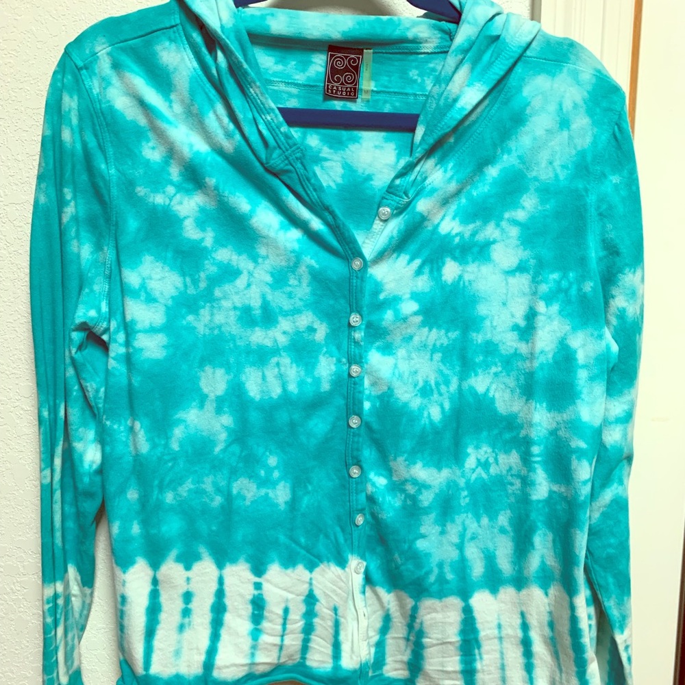 Tie-dye hooded jacket